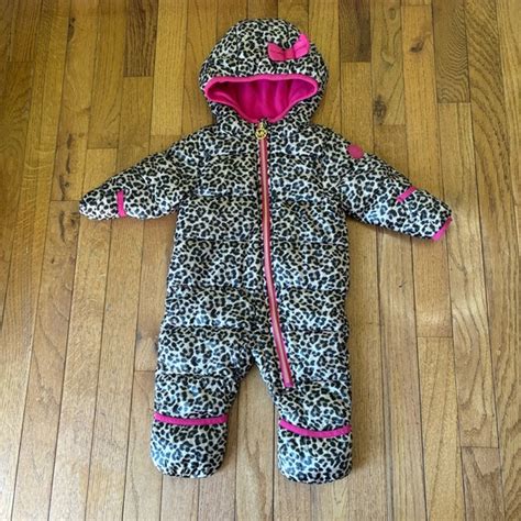 michael kors leopard print snowsuit|Michael Kors Infant Leopard Snowsuit 0.